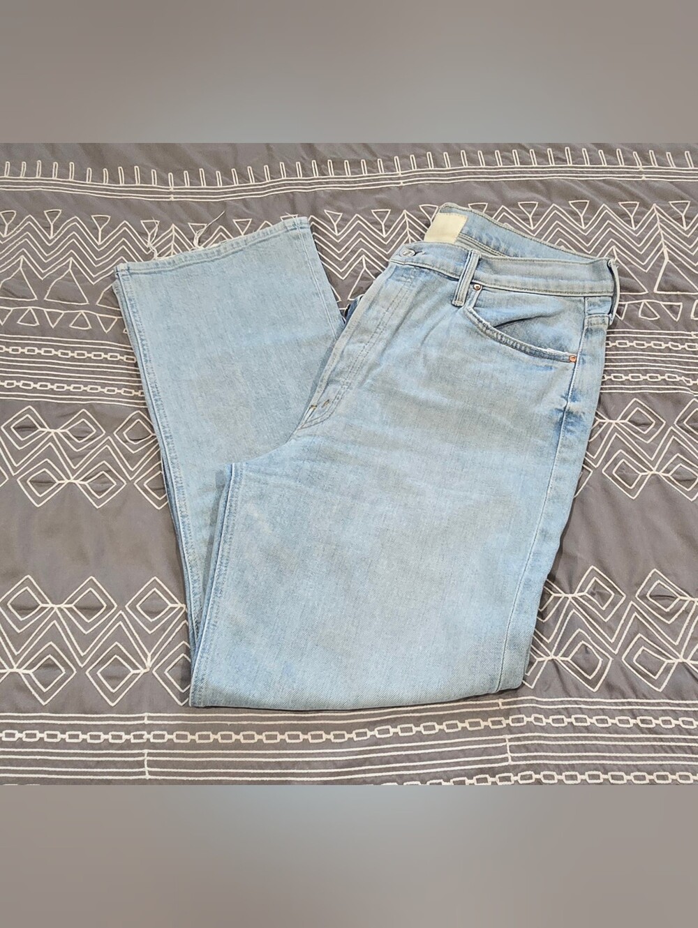 MOTHER Denim The Tripper High Waisted Cropped Straight Slight Flare Jean Size 32